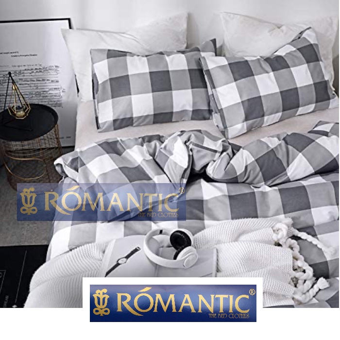 Sprei Kotak Abu Gingham by Romantic katun jepang aesthetic korea aetetic