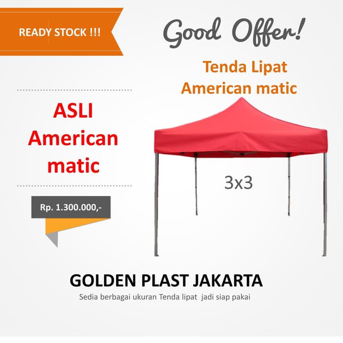 Jual  Tenda Lipat ASLI American matic 3x3m   First Hand Supplier