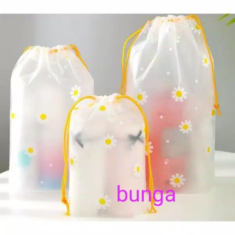 Pouch Serut Tas Serut Travel Organizer Bag Kosmetik Makeup Make Up Anti Air Pouch Kantong HP Wanita Tas Wadah Kosmetik