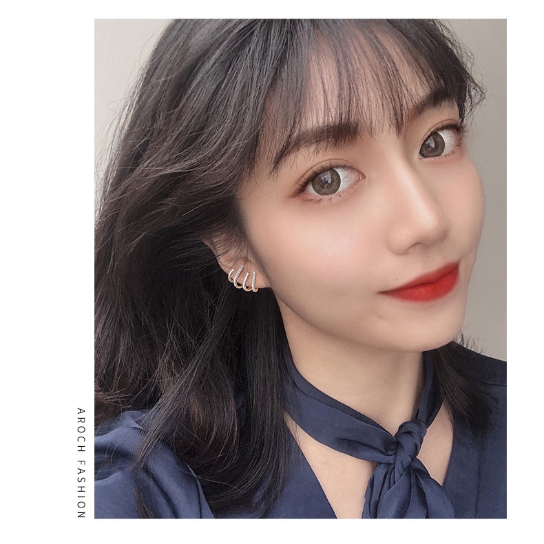 Anting Berlian S925 Silver Gaya Korea Untuk Wanita