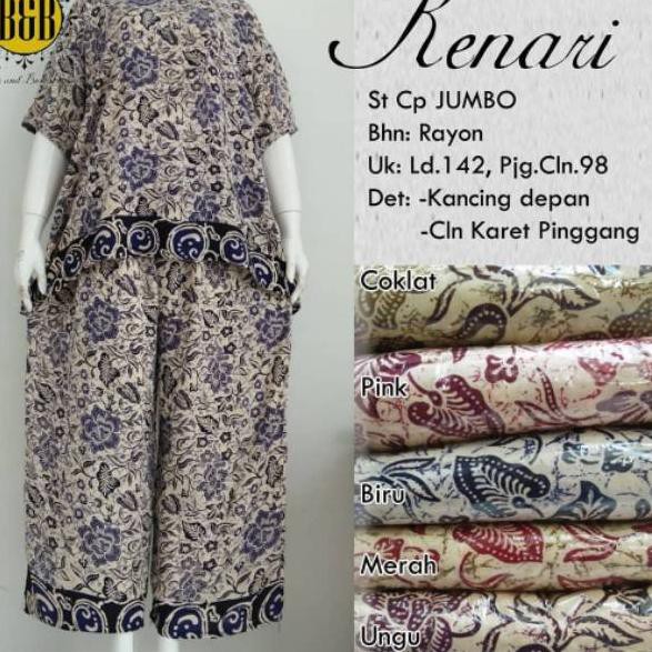 W-127 Setelan celana kulot panjang jumbo busui batik cantik ♚