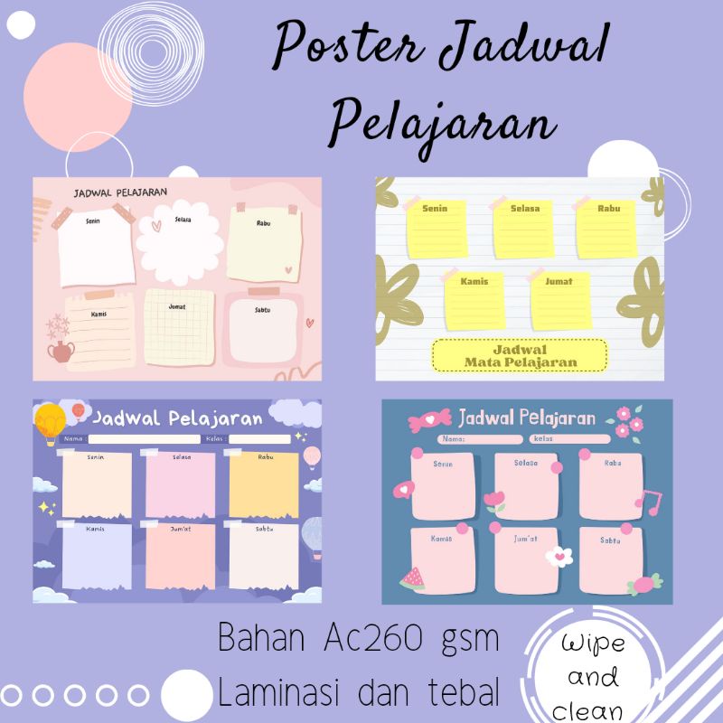 

Poster Jadwal Pelajaran Motif Cewek Poster Mata Pelajaran Wipe and Clean Jadwal Mata Pelajaran Keren1