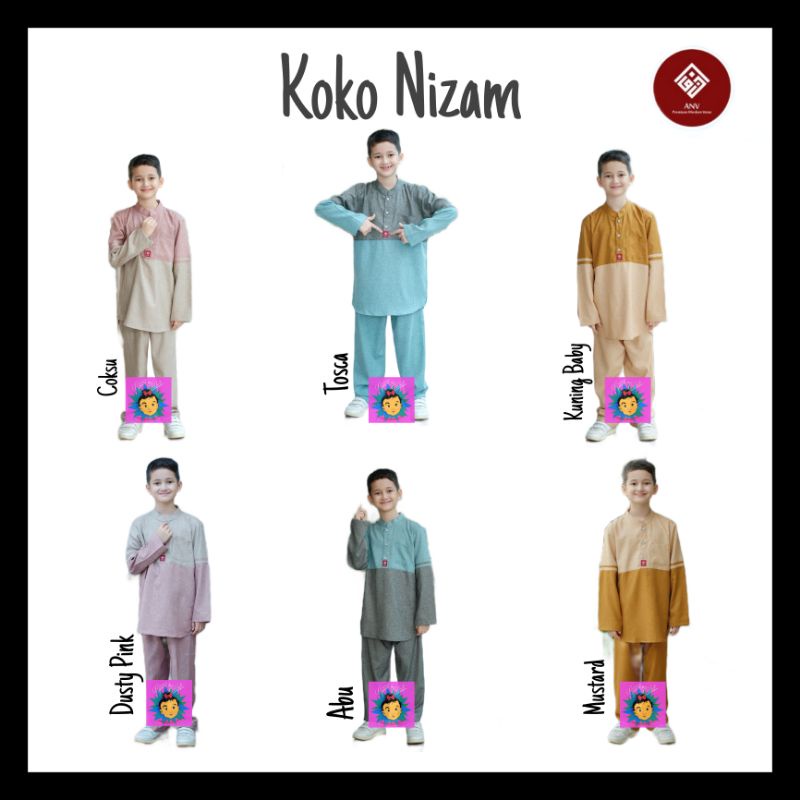 Koko Anak lengan panjang Nizam by ANV || Couple Gamis Anak Nadhira