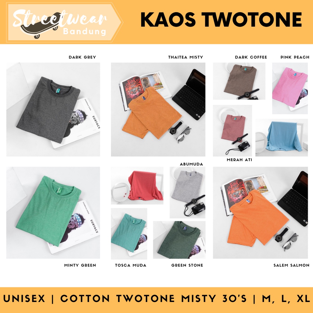 KAOS POLOS TWOTONE PRIA WANITA BANDUNG