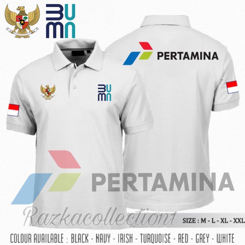 Polo Shirt BUMN Pertamina Indonesia / Kaos Pertamina / Kaos BUMN / Baju Kaos Kerah Logo BUMN Pertami