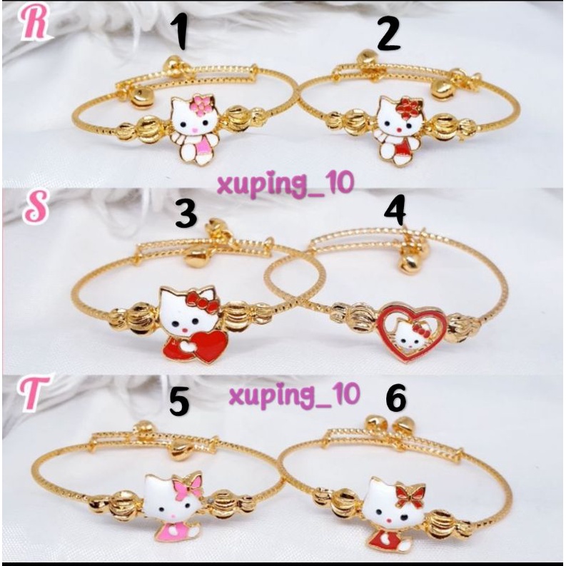 gelang hello kitty anak lapis mas fleksibel