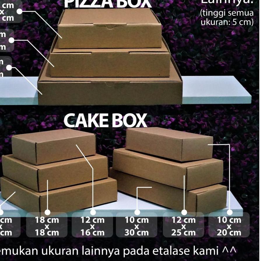 

L4RⓃ Kotak Packaging Polos Tinggi 25 x 25 x 12 cm - Pizza Box - Bentuk Kotak Paling Disukai