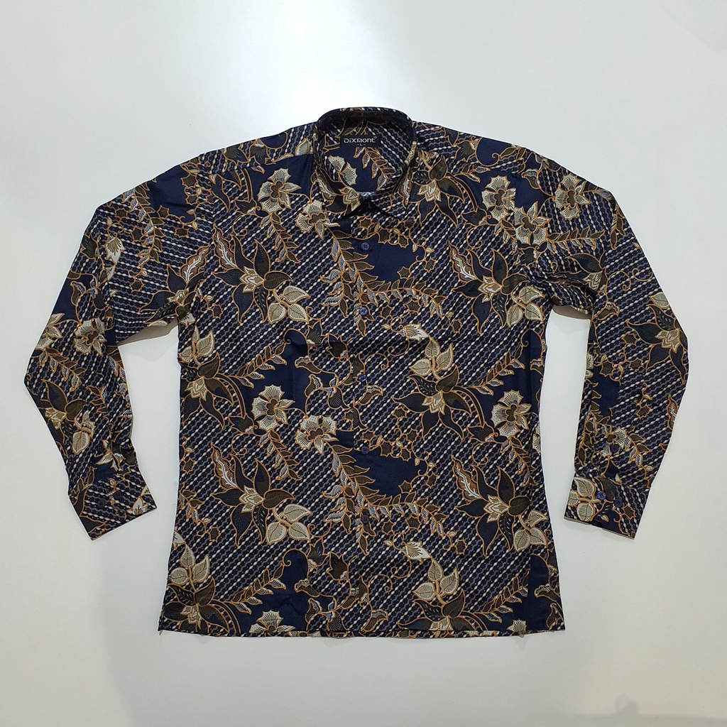 Kemeja Batik Pria Lengan Panjang BL39 Katun Motif Modern Dixmont Semi Slimfit Premium