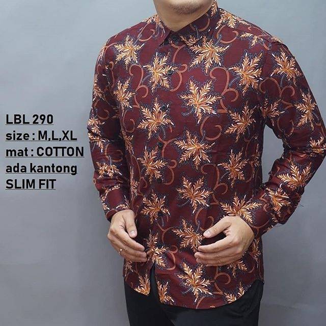 BAJU KEMEJA BATIK PRIA SLIM FIT LENGAN PANJANG SLIMFIT LUIGI BATANI LBL 290