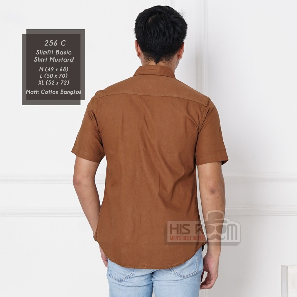 HSRM - Kemeja Polos Pria Lengan Pendek Kemeja Casual Pria Slimfit Basic Shirt Kemeja Cowok 256