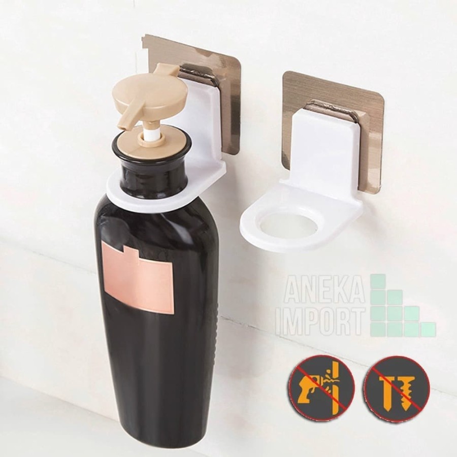 Gantungan Botol Sabun Holder Botol Shampoo Pengait Dispenser Tempel
