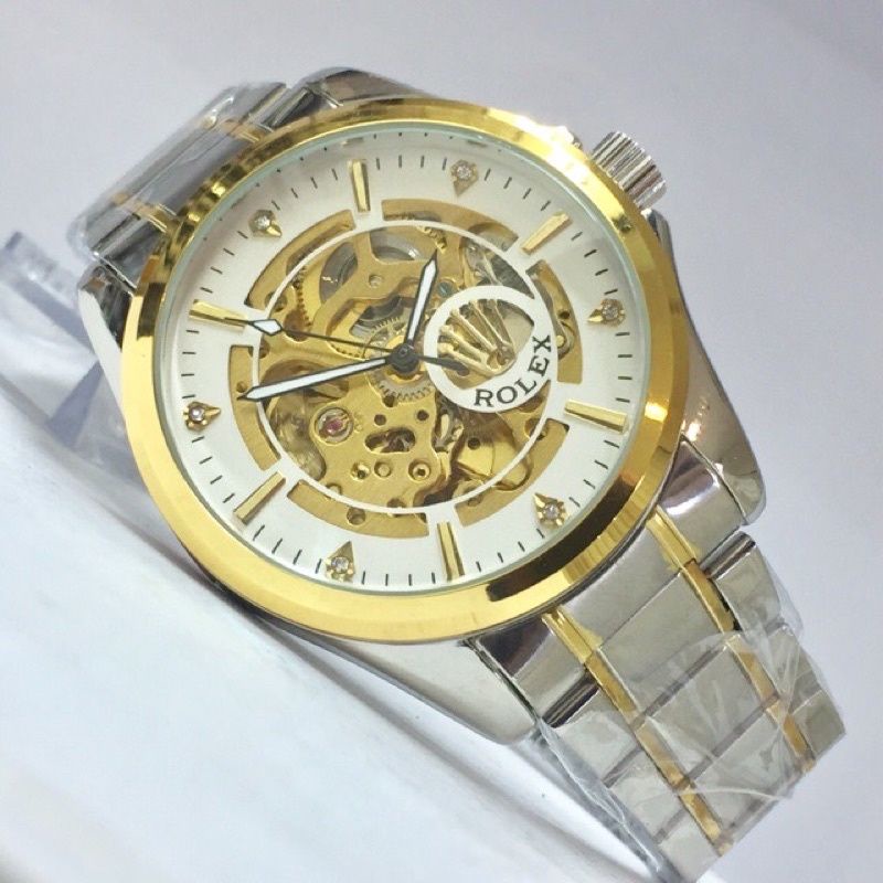 Jam Skeleton otomatis keren mewah | Rolex Big Chain Logo4
