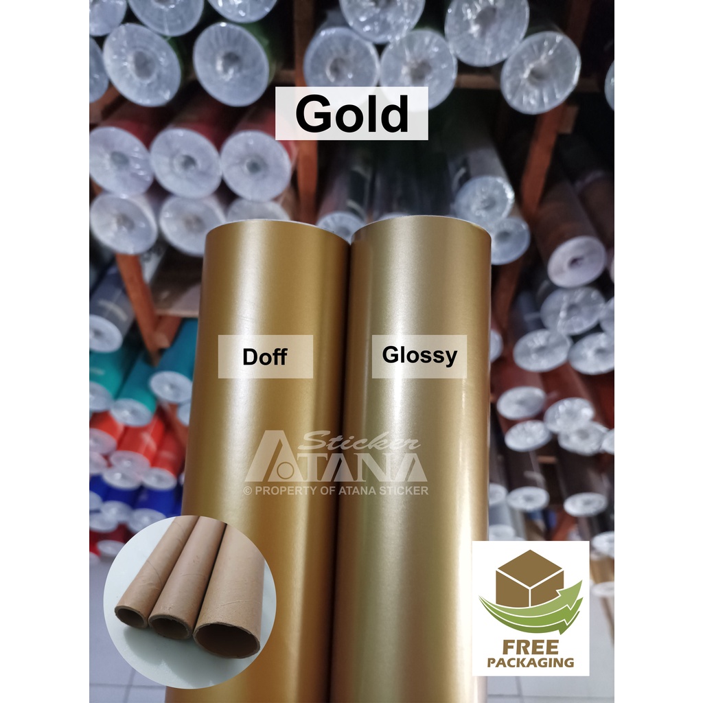 Skotlet Gold Emas Doff Glossy Stiker Dop Gloss Metalik Scotlet Motor Mobil