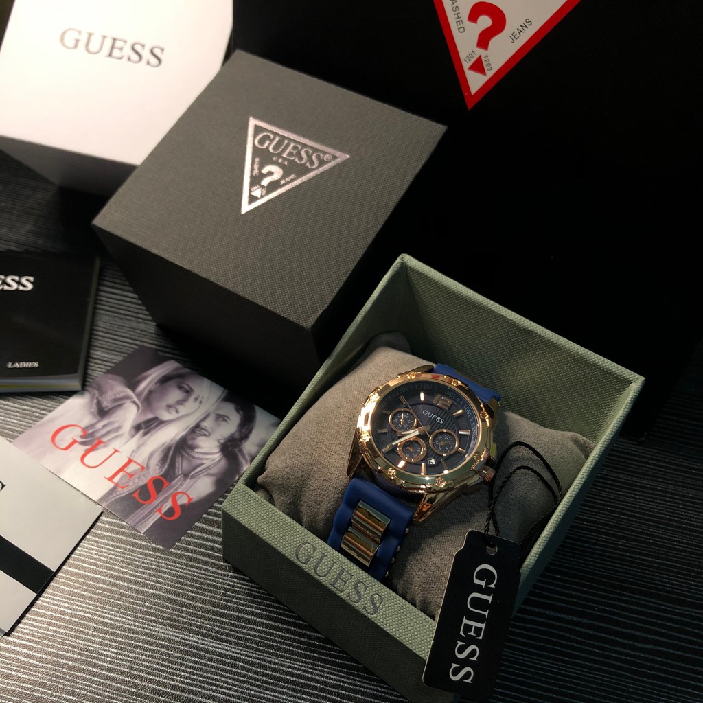 guess watch blue strap