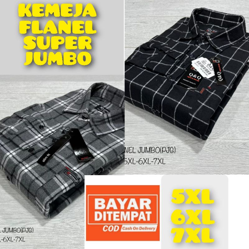 KEMEJA FLANEL SUPER JUMBO BIG SIZE 5xl 6xl 7xl LENGAN PANJANG/ FLANEL SUPER JUMBO 5XL 6XL 7XL KUALIT