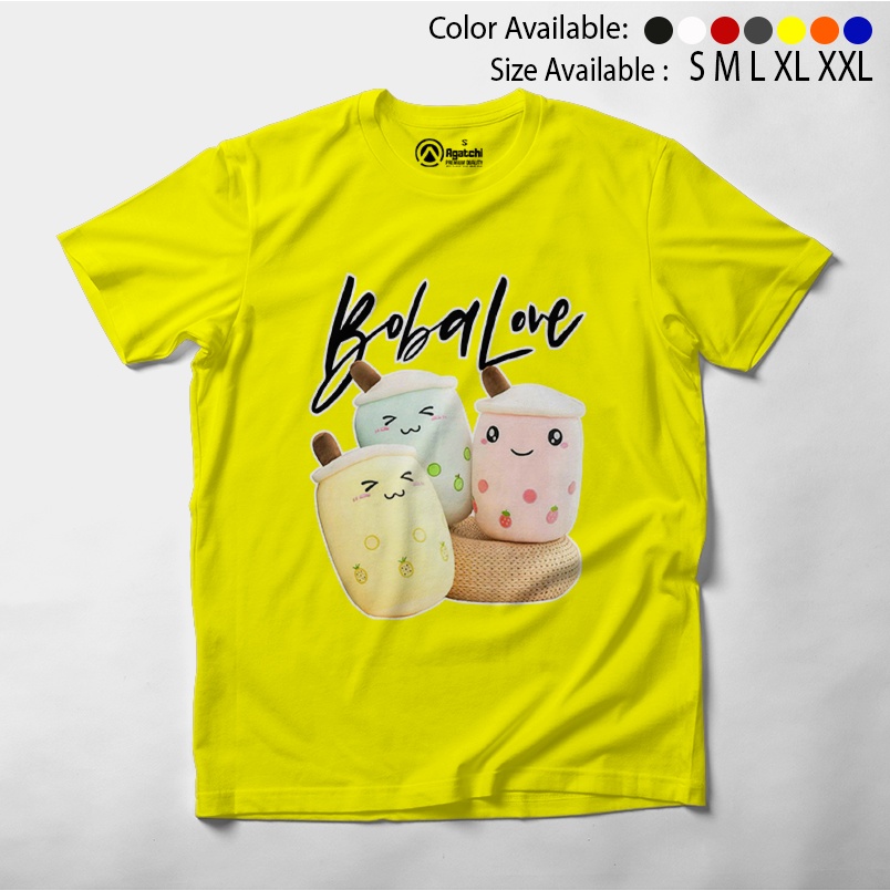 Kaos Anak / Baju Anak Perempuan T Shirt Kids Motif Bantal Boba Love