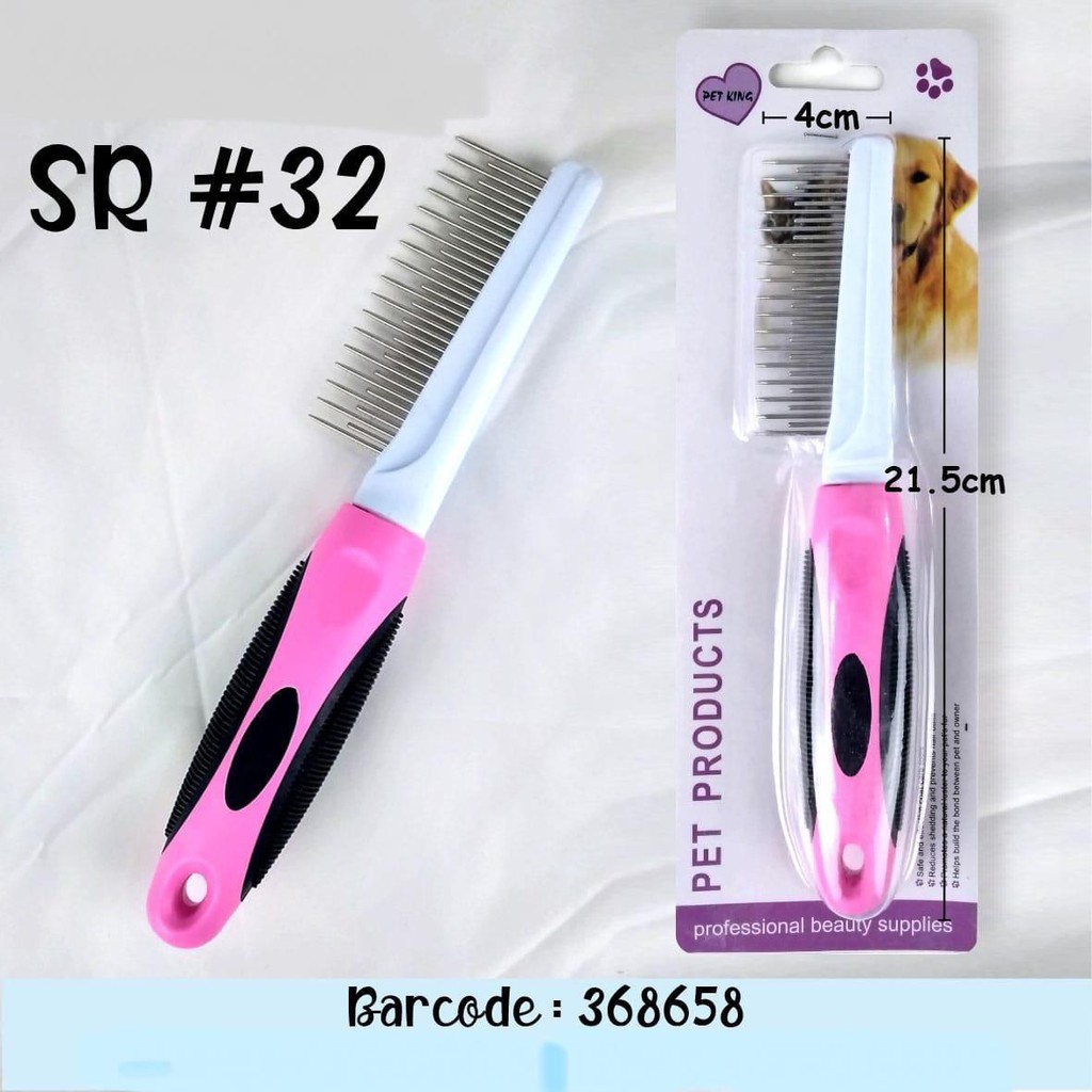 SR32 Sisir Besi Chrome Kucing Anjing Pin Pendek Panjang Pet Comb