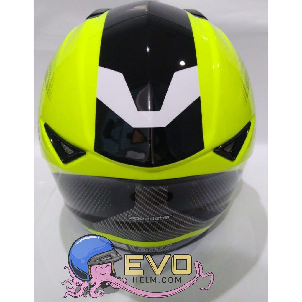 HELM ZEUS FULL FACE HELM ZEUS FULL FACE HELM ZEUS ZS-811 FLUO YELLOW AL6 BLACK - FREE SMOKE VISOR ZEUS ORIGINAL ( ONGKIR 2KG )