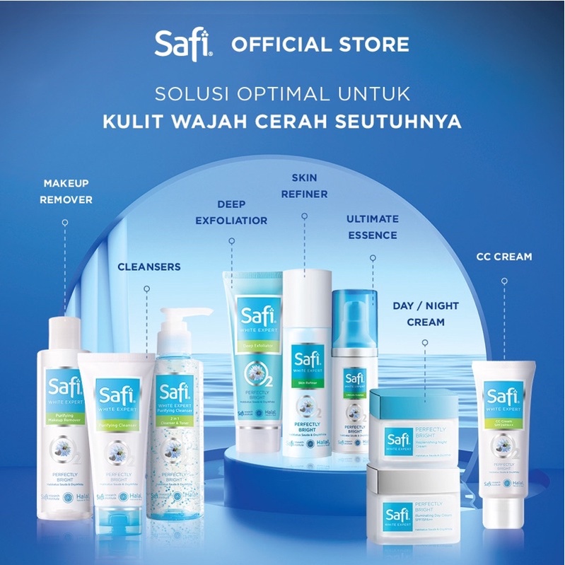 SAFI White Expert Series Indonesia / Cleanser Toner Essence Serum Cream Sunscreen Shampoo Hair Eye