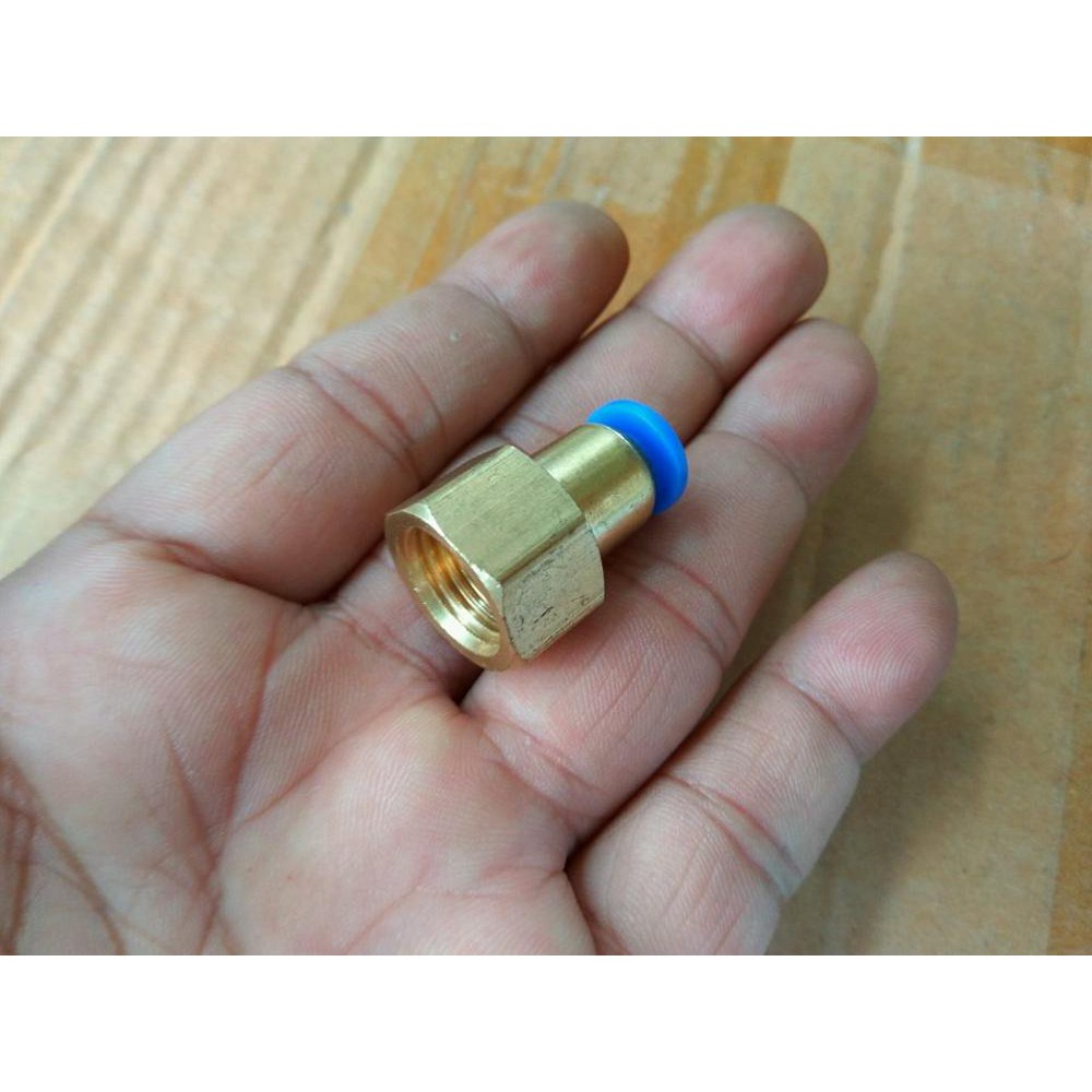 Nepel Female 1/4" Untuk Sambungan Selang PU 6mm Pen Brush Air Brush kompresor Spray Gun dll