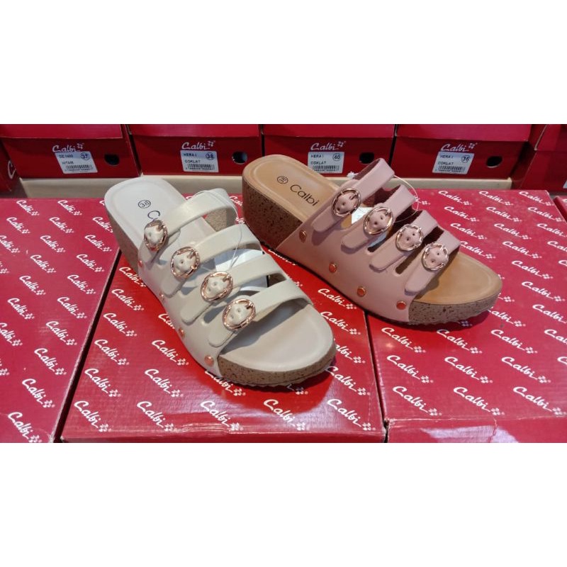 Wedges Calbi 4 Tali Gesper Ada 2 Pilihan Warna Salem Dan Krem