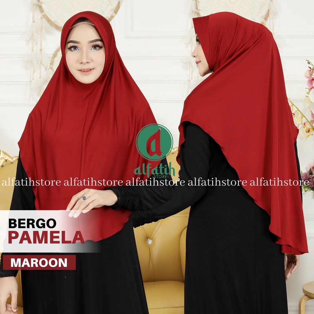 ALFATIH STORE /Jilbab bergo Pamela / hijab instan / Jilbab Instan Terlaris / Jilbab best seller