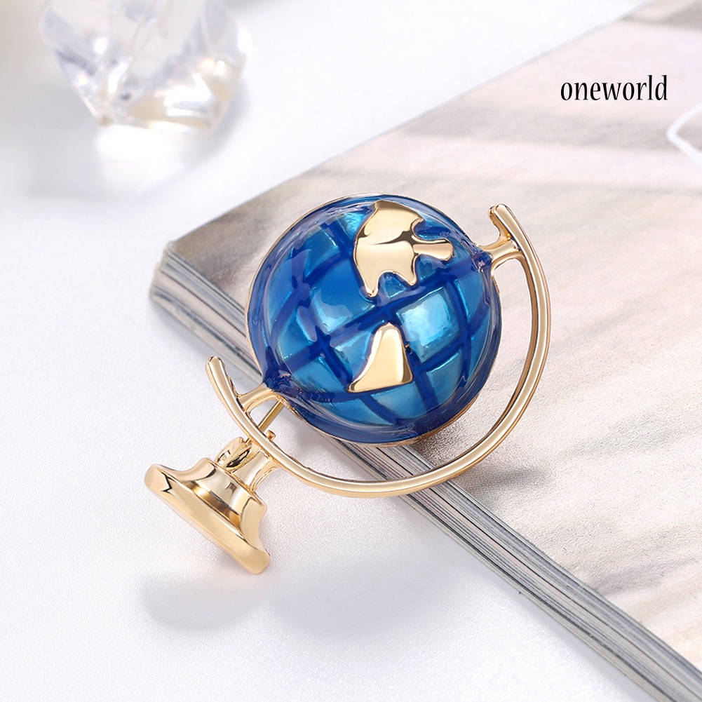 OW@ Fashion Unisex Terrestrial Globe Enamel Brooch Pin Badge Denim Jacket Decor