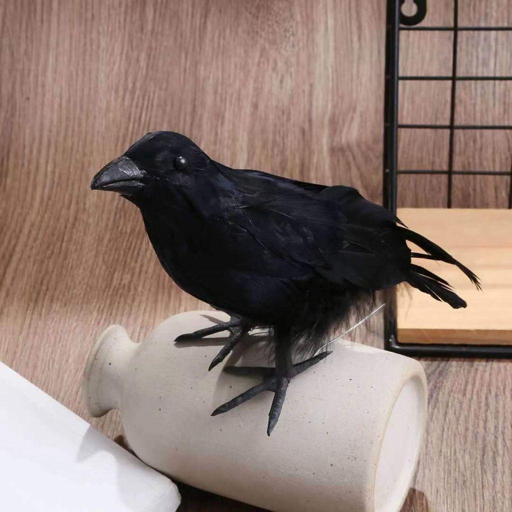 REBUY Burung Gagak Palsu Bahan Plastik Buatan Untuk Pesta,Home Black Festival DIY Model Gagak