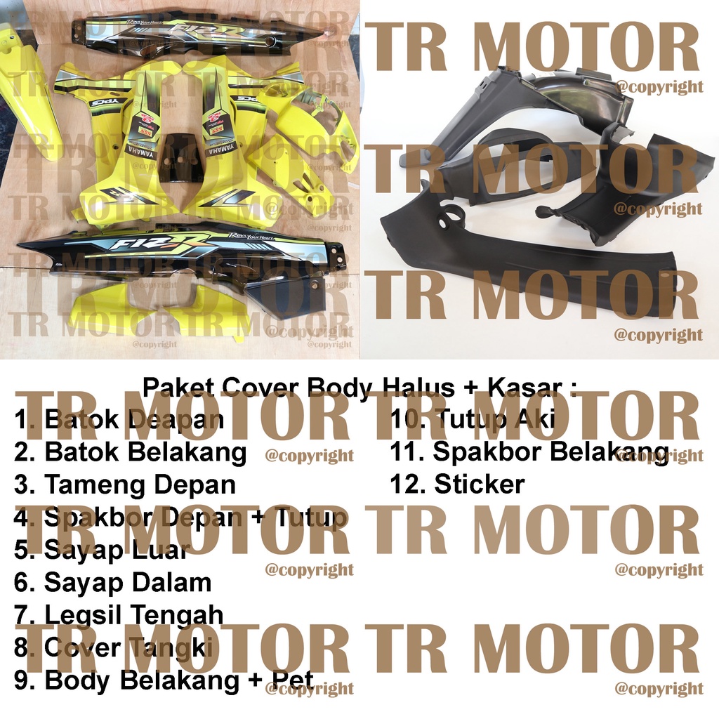 Cover Body Fizr F1zr Custom Kuning Full Set Halus Cover Bodi Yamaha Fiz r