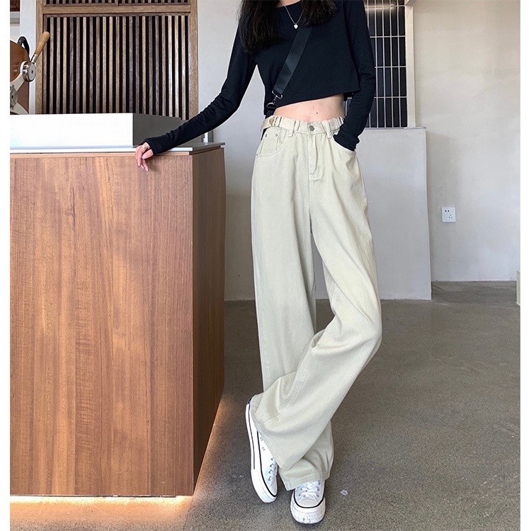 XIAOZHAINV Celana Jeans Wanita Korean Style High Waist 1123