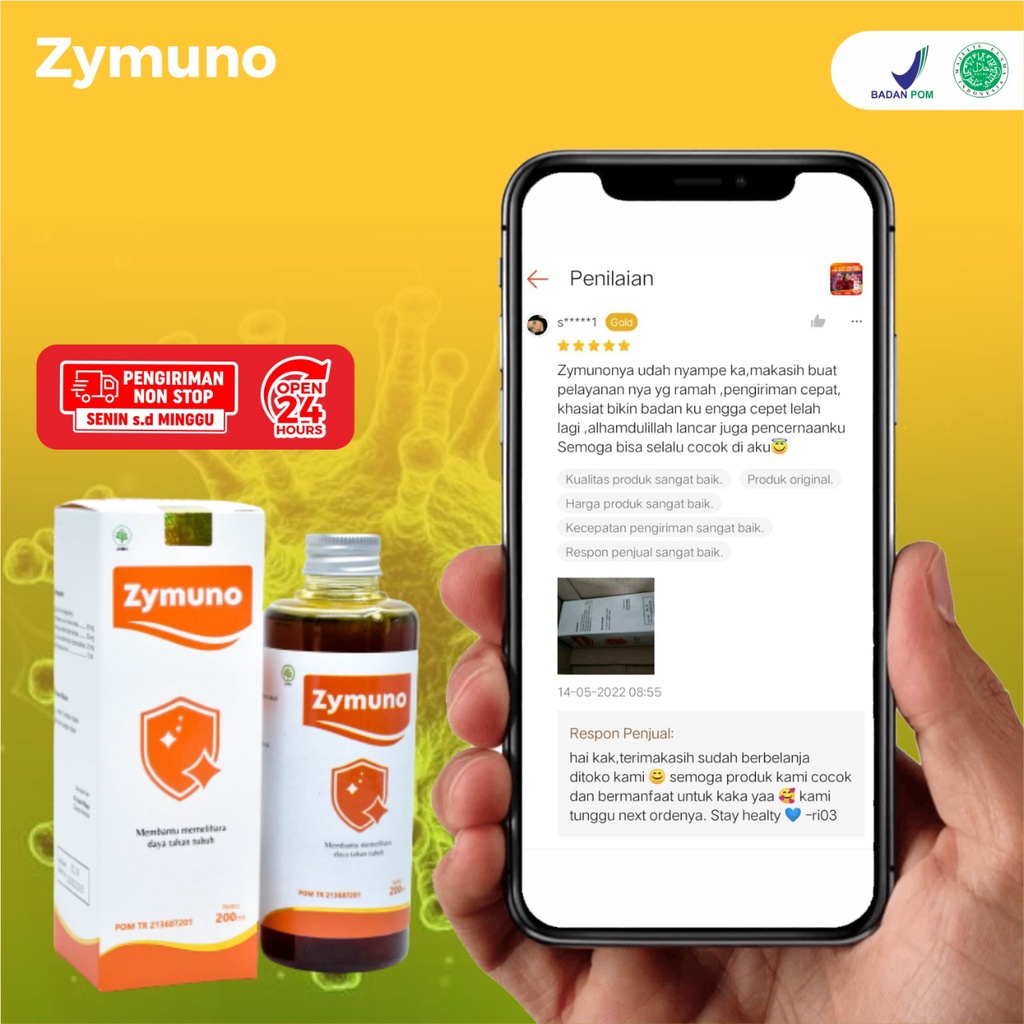 Paket 2 Botol Zymuno - Zymuno Vitamin Herbal Bantu Tingkatkan Daya Tahan Tubuh Imun Jaga Kesehatan Cegah Kanker Flu Demam Batuk Bantu Percepat Penyembuhan Penyakit