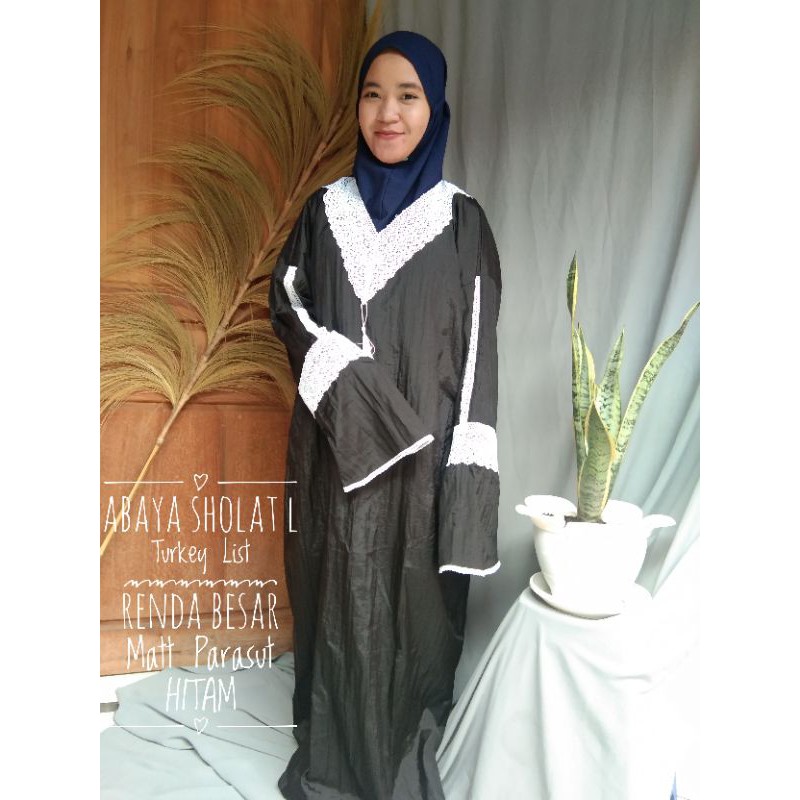 abaya sholat TURKEY LIST RENDA BESAR L