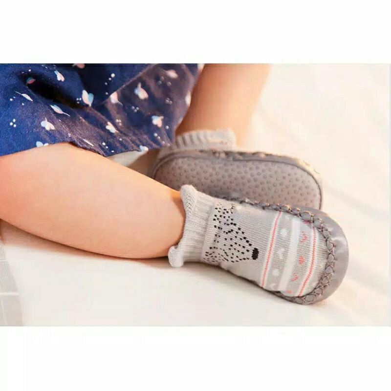 Sepatu Bayi Anti-Slip Kaos Kaki Bayi Korea Motif Kartun Lucu Unisex Bisa Untuk Cowo Cewe