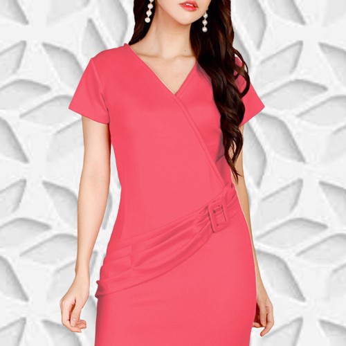 AMELY COD BAJU DRESS MIDI BODY FIT DRESS NEW CASUAL VARIASI JAHITAN DRES PESTA LENGAN