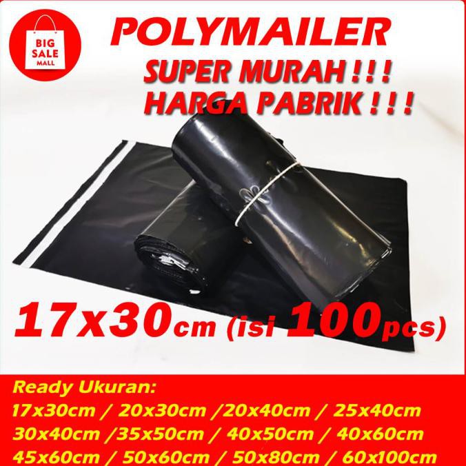 

BARU Polymailer Amplop bag 17x30 Plastik Packing Grosir tebal isi 100 lbr