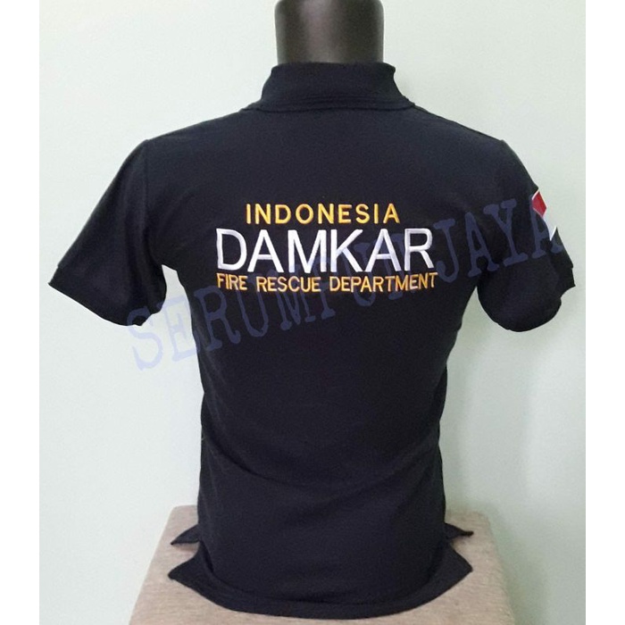 KAOS DAMKAR NAVY - KAOS KERAH DAMKAR NAVY FULL BORDIR