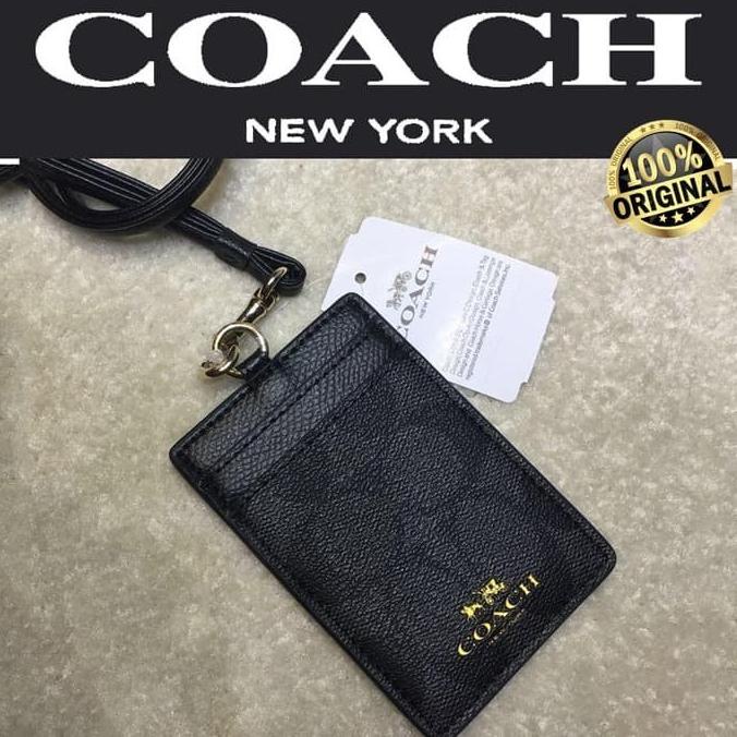 

COACH Id Lanyard In Colorblock Signature Canvas 100% Original