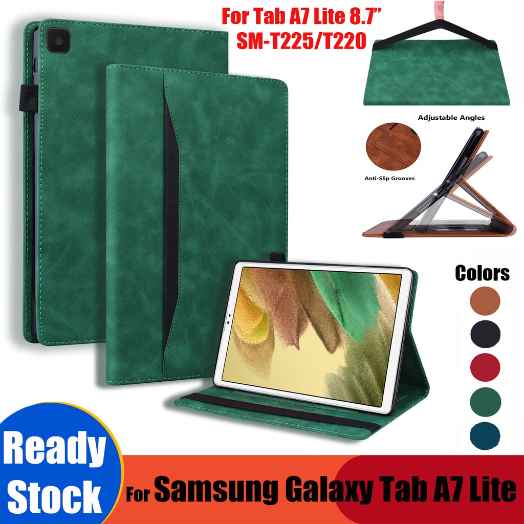 (Ready Stock) Casing Samsung Galaxy Tab A7 Lite 8.7 &quot;SM-T225 T220 8.7&quot; 2021 Model Flip Bahan Kulit PU