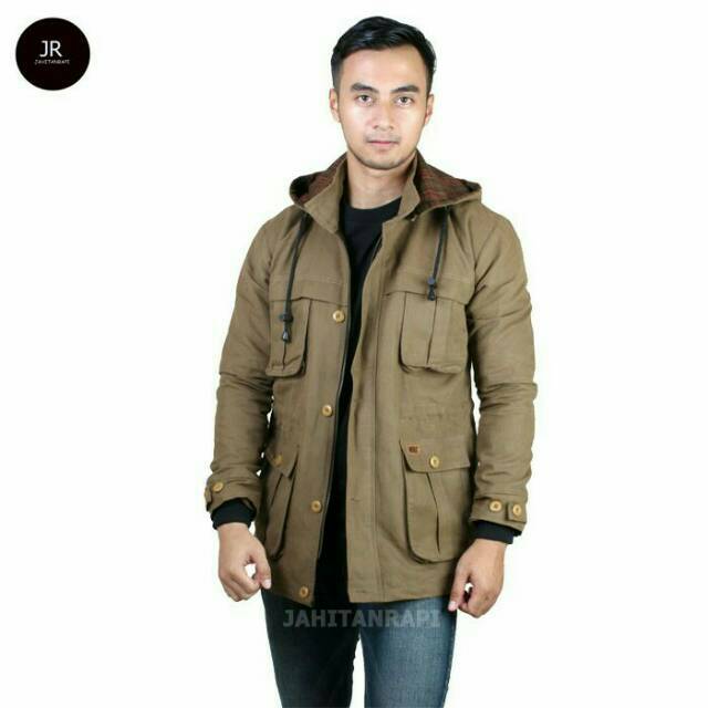 jaket parka pria hoodie rochester brown original