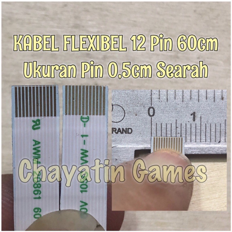 Kabel Flexibel 12 Pin Halus Searah Panjang 60cm - Ukuran Pin 0.5mm
