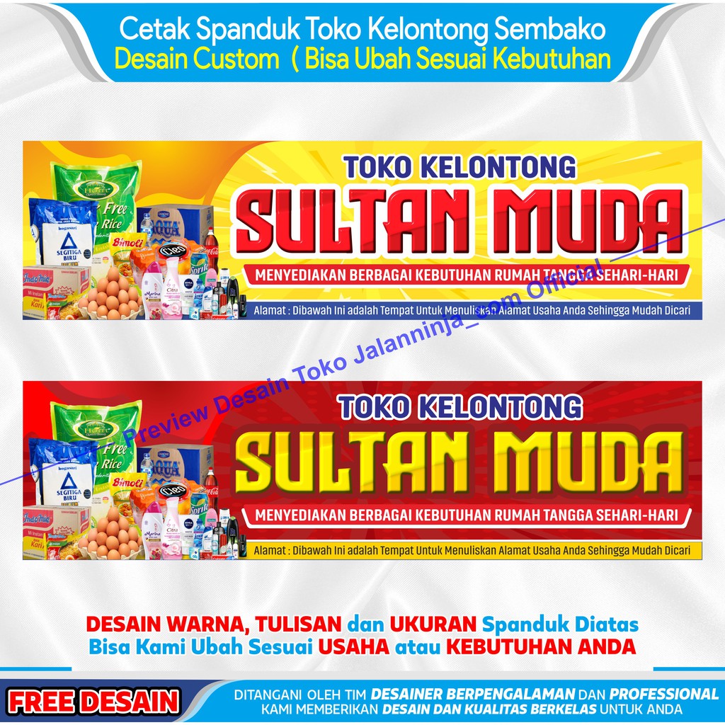 Jual CETAK SPANDUK USAHA TOKO KELONTONG SEMBAKO Indonesia Shopee Indonesia