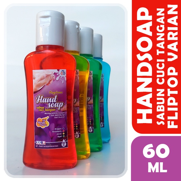 Handsoap 60ml Traveling Pack Sabun Cuci Tangan Fliptop kemasan saku Tipis Kecil