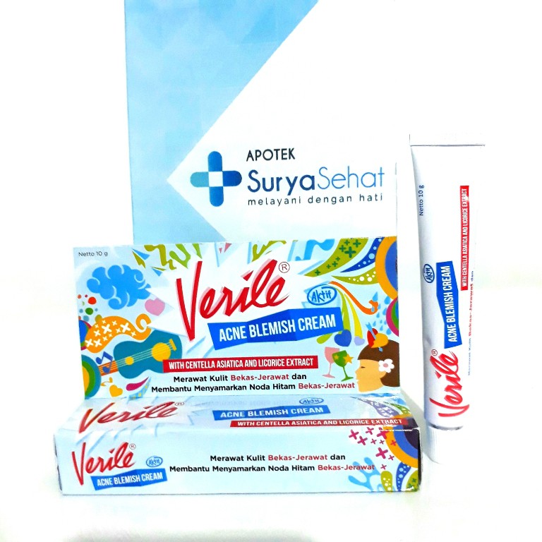 VERILE ACNE BLEMISH CREAM 10 gram - Krim Penghilang Bekas Jerawat - Apotek Surya Sehat