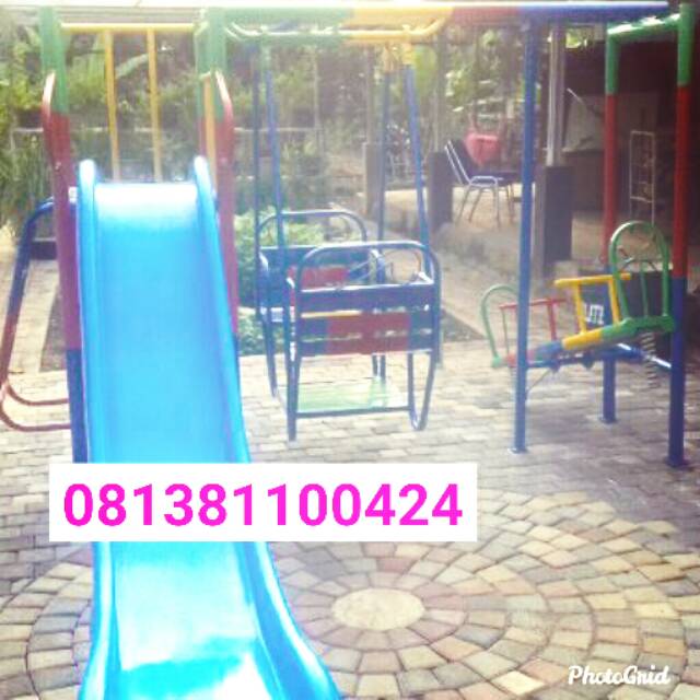 Mainan tiga set ape luar mainan tk dan mainan paud perosotan set dgn ayunan enjotan free ongkir jkt