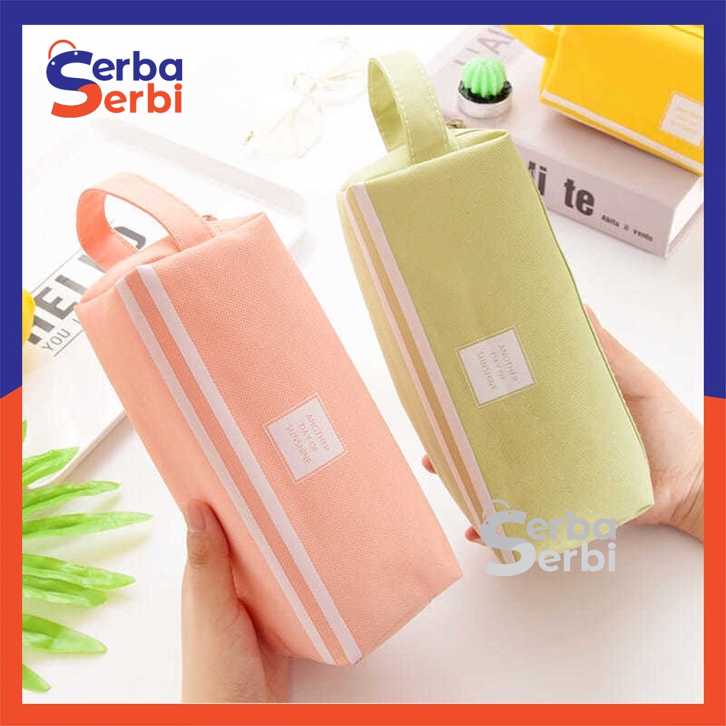

SerbaSerbiGrosir - Kotak Pensil Dual Zipper Dompet Pensil 2 Pouch Kotak Pensil Berbagai Warna Dua Resleting Pensil Case Luas