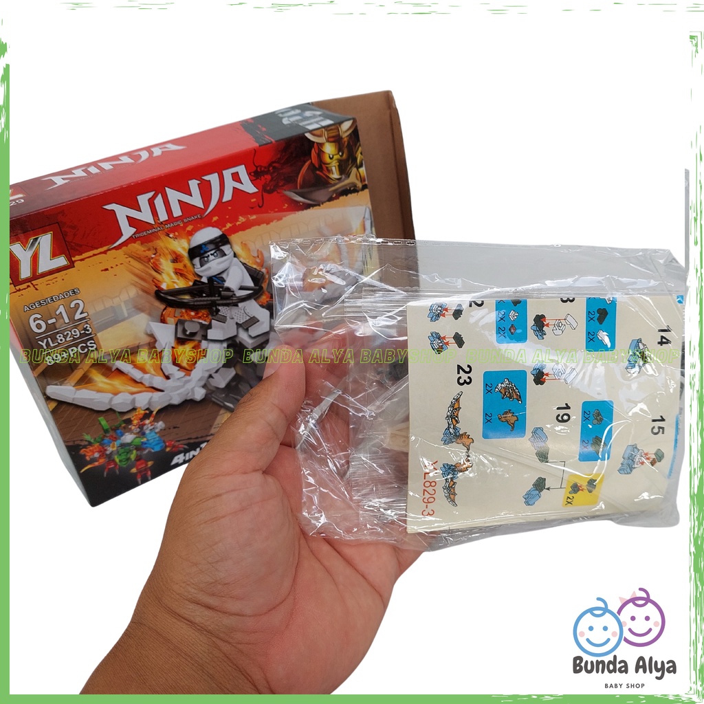 Mainan Anak Laki Bongkar Pasang Ninja 4 in 1 - DIY Koleksi Mainan Edukatif Merakit Puzzle Ksatria