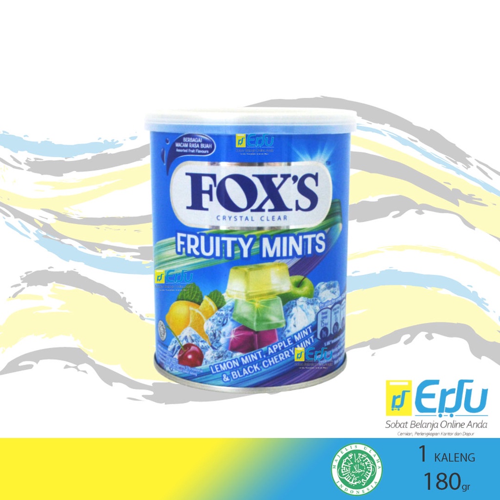 

KALENG Permen Fox's Crystal Clear Fruity Mint Lemon & Apple Mint - 180gr