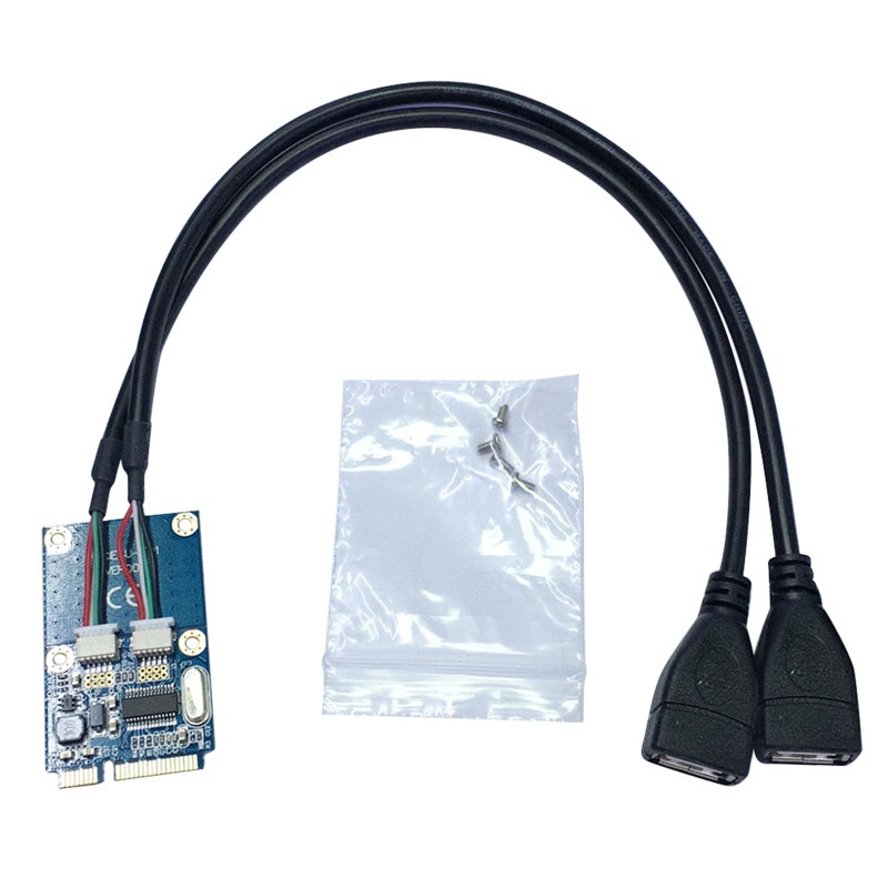 Btsg Mini PCI-E Ke Dual USB Adapter mPCIe Ke 5pin 2port USB2.0 Converter Card