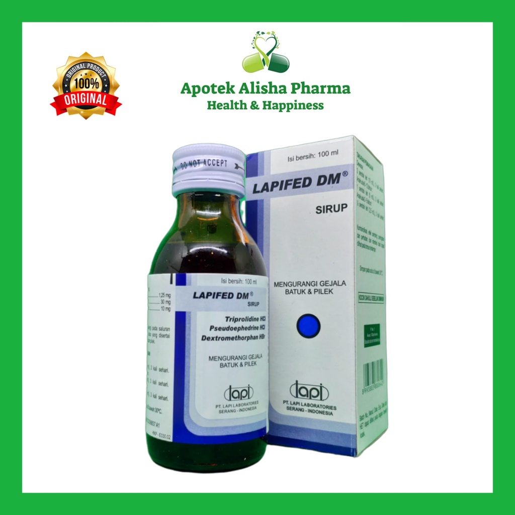 Lapifed Syrup 60ml/Lapifed DM Syrup 100ml/Lapifed Expectorant Syrup 60ml Obat Flu Pilek Meler Hidung Tersumbat Batuk Kering Batuk Berdahak/Lapifed Biru Merah