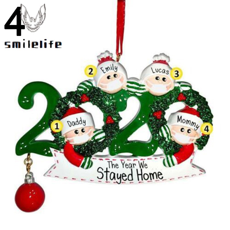 À® À® 2020 Personalized Quarantine Christmas Santa Claus Mask Hanging Ornaments Charming Family Xmas Decoration Shopee Indonesia
